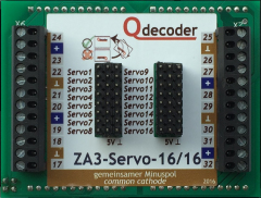 Qdecoder 132, Qdecoder ZA3-Servo-16/16, ZA3-Modul mit 16 Servo- und 16 Schaltanschlüssen